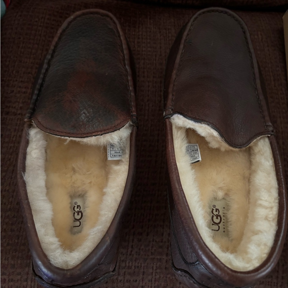 UGG Men's Brown Leather Loafers